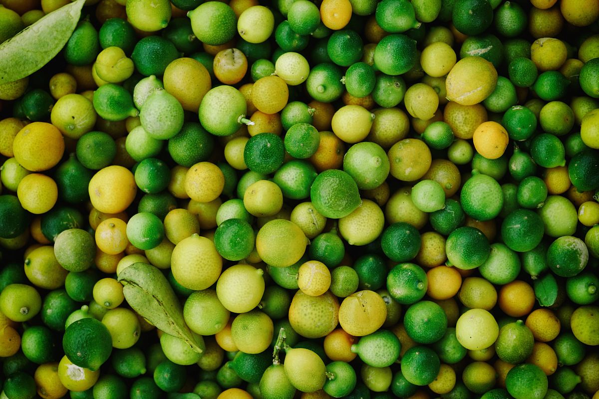 round green and yellow fruit lot