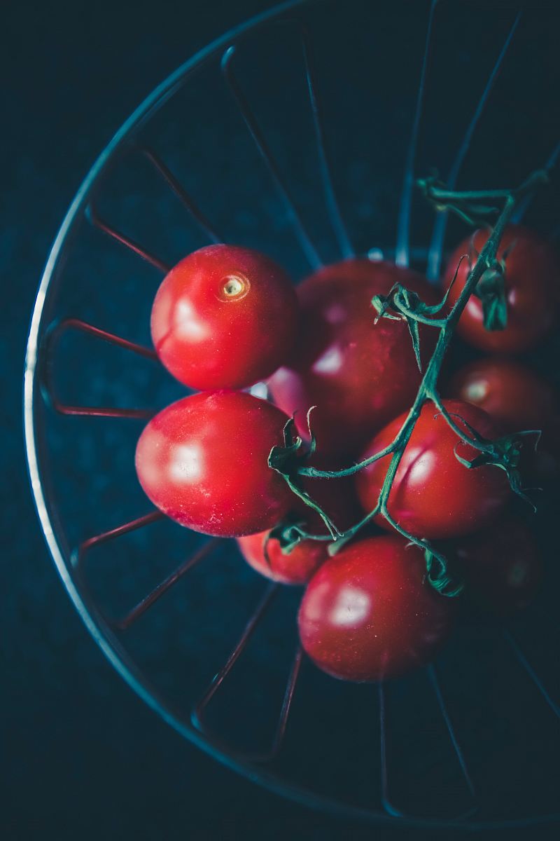 tomato cherry on bowl