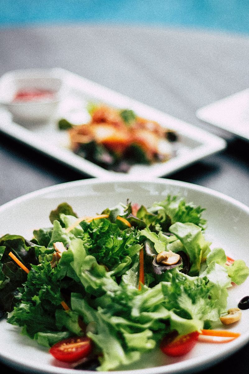 vegetable dish on white ceramic plate