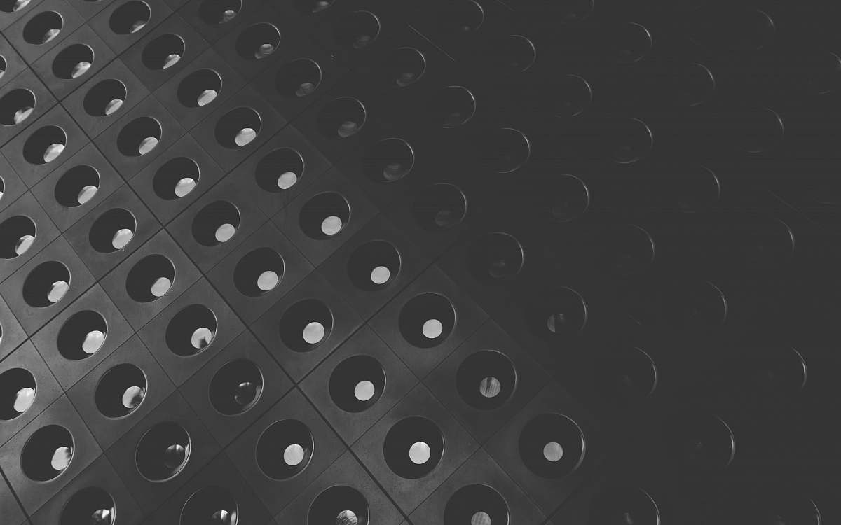grey Black and white shot of minimalist square and circular architecture with abstract pattern in Las Vegas las vegas