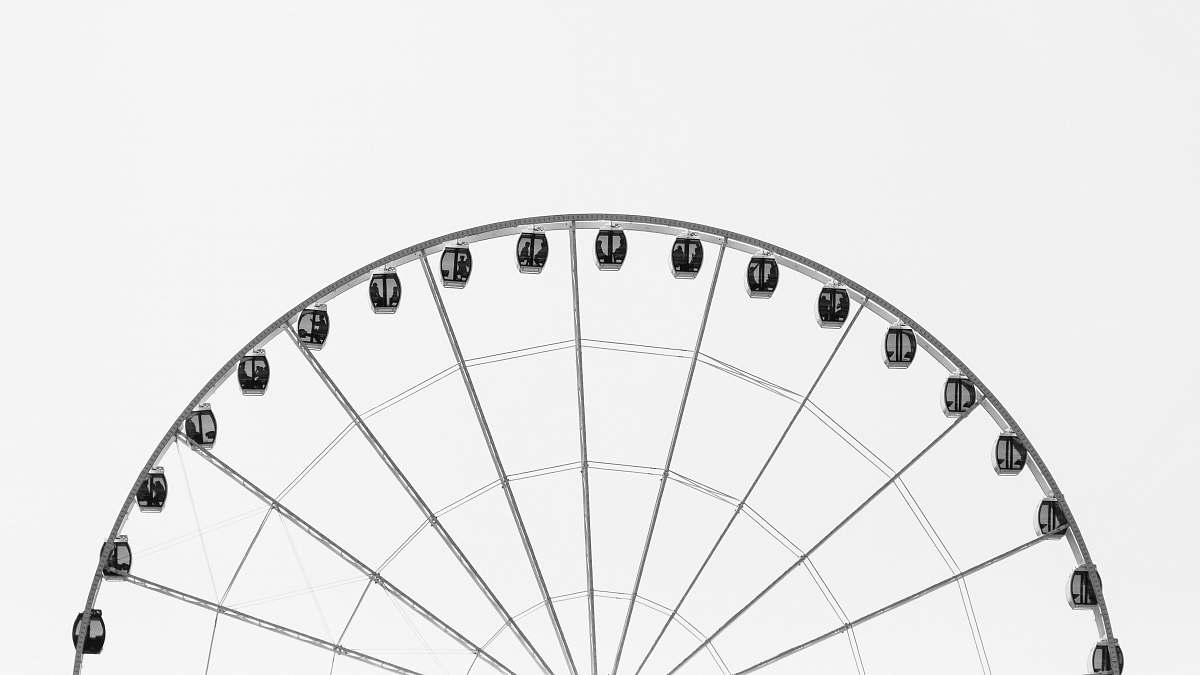 wallpaper photo of grey and black ferris wheel during daytime minimal