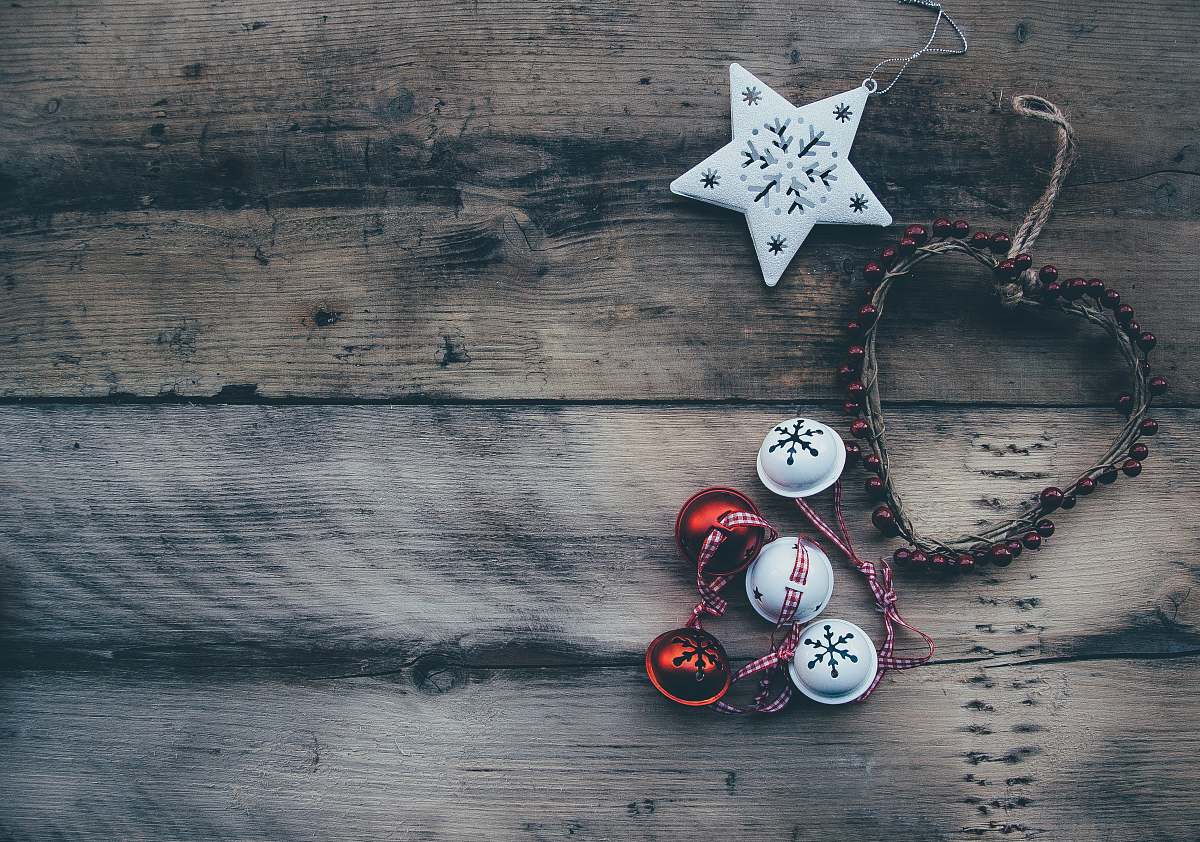 Holiday Flat Lay Photography Of Several Hanging Ornaments Winter Image ...