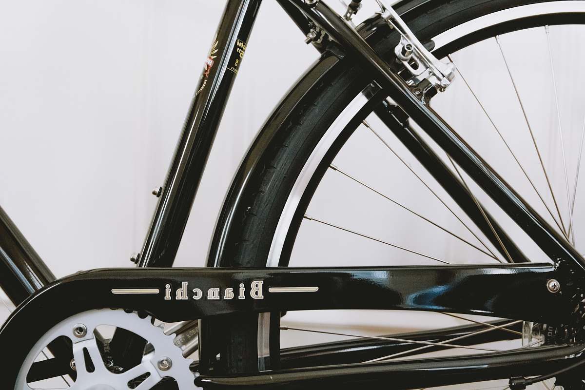bike black Bianchi bicycle frame wheel