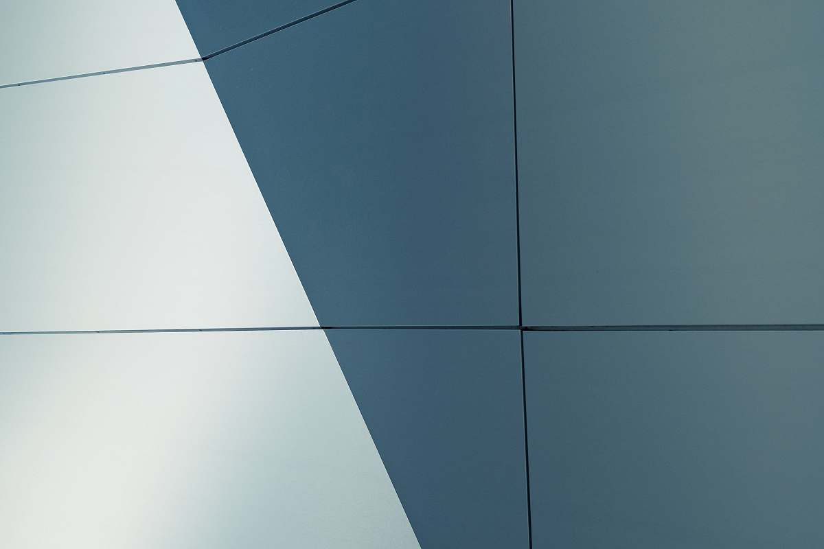 architecture blue and white tiles grid