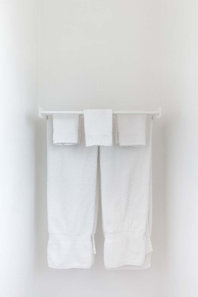 black-and-white white apparel towel
