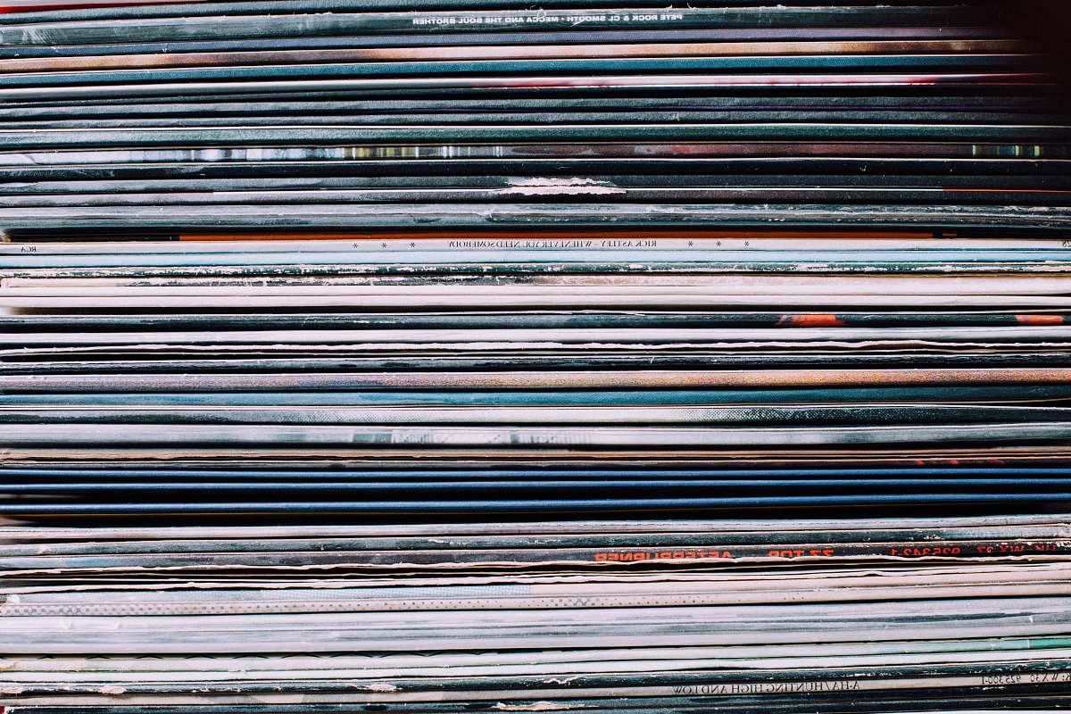 vinyl A background consisting of a stack of records in the city of Nancy, France record