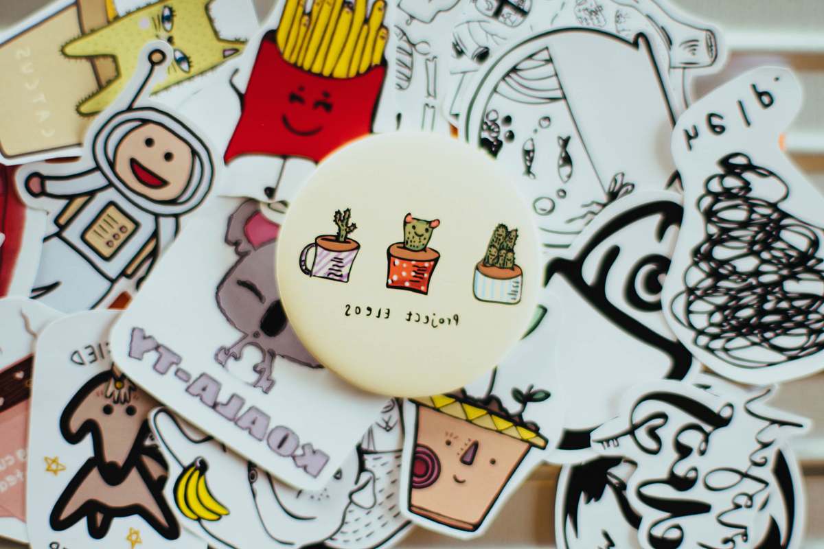 drawing closeup photo of sticker lot art