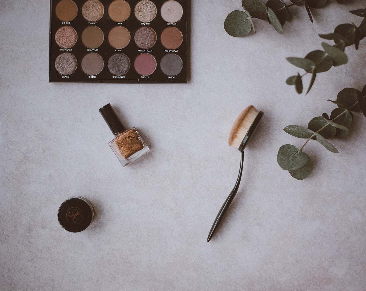 makeup top view photo beauty cosmetics flatlay