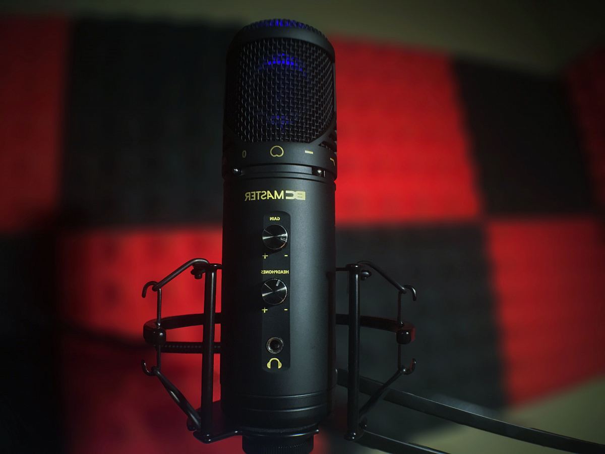 black BC Master condenser microphone selective focal photo