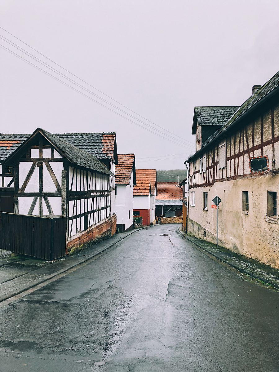 black painted building