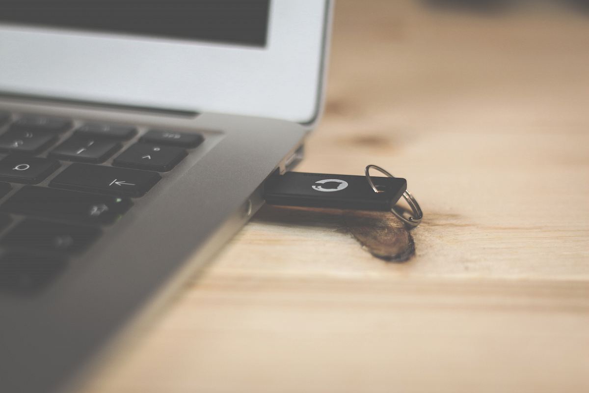 black USB flash drive
