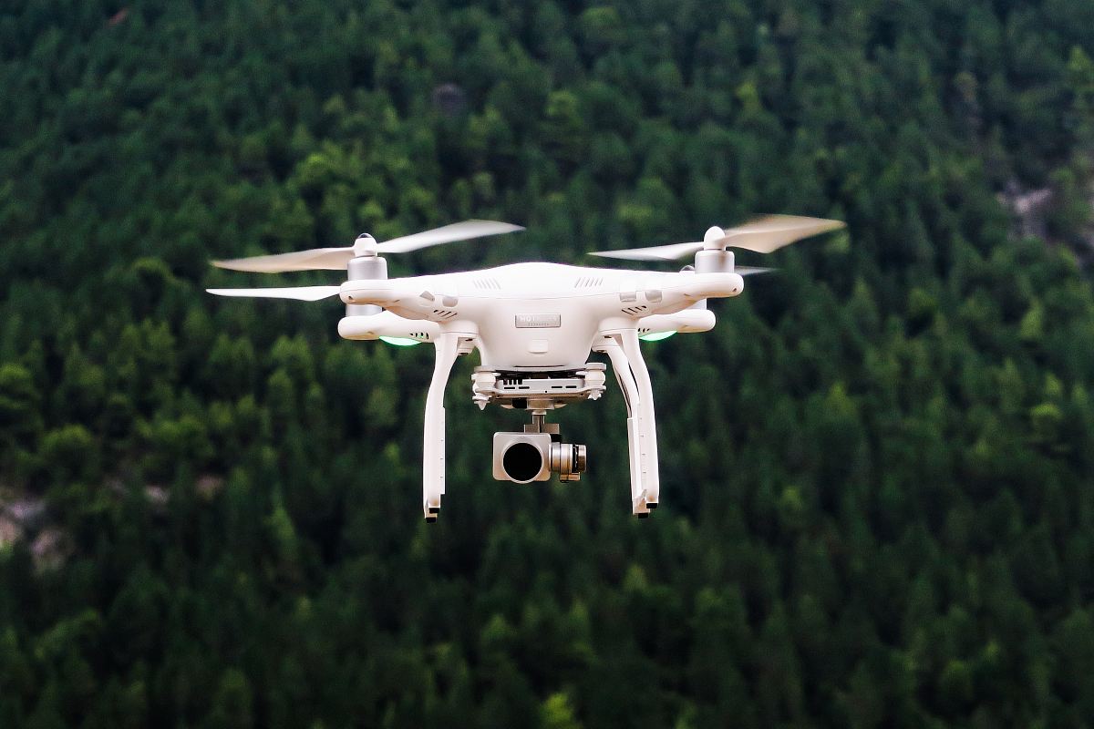 drone flying in sky