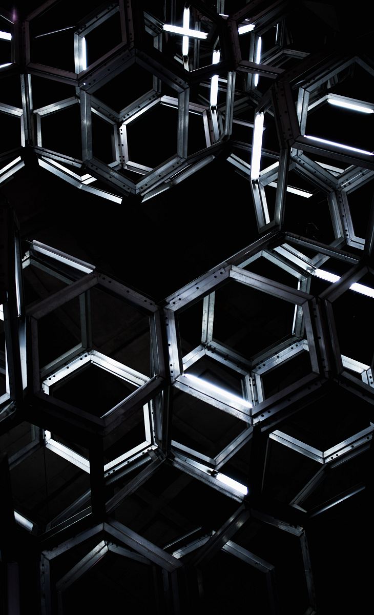geometric black metal hanging decor