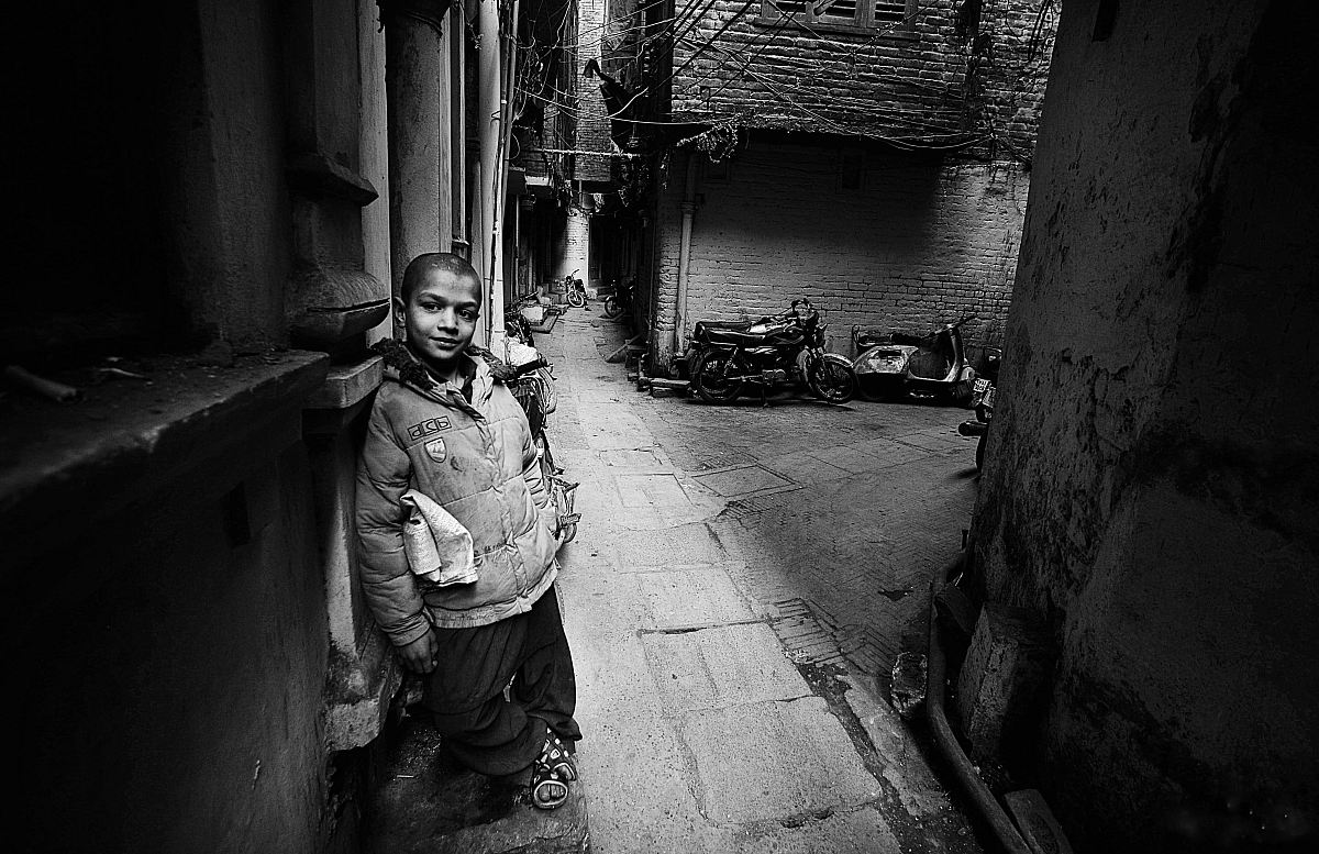 greyscale photo of boy