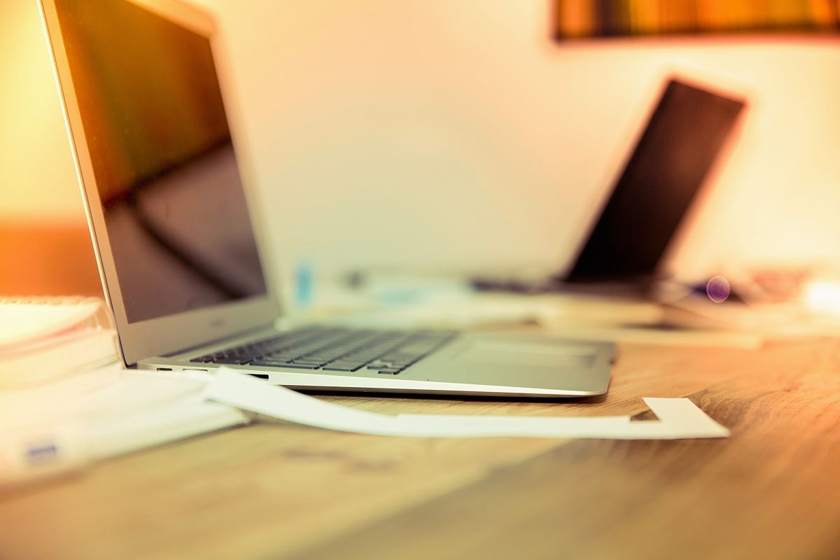 MacBook Air on top of table