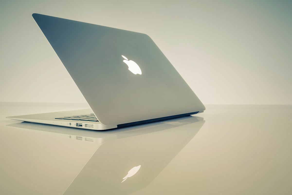 MacBook Air on white surface