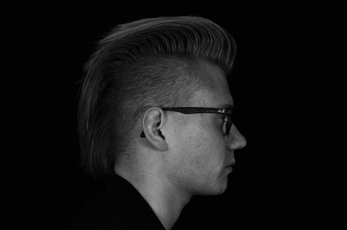 man wearing eyeglasses with black frames