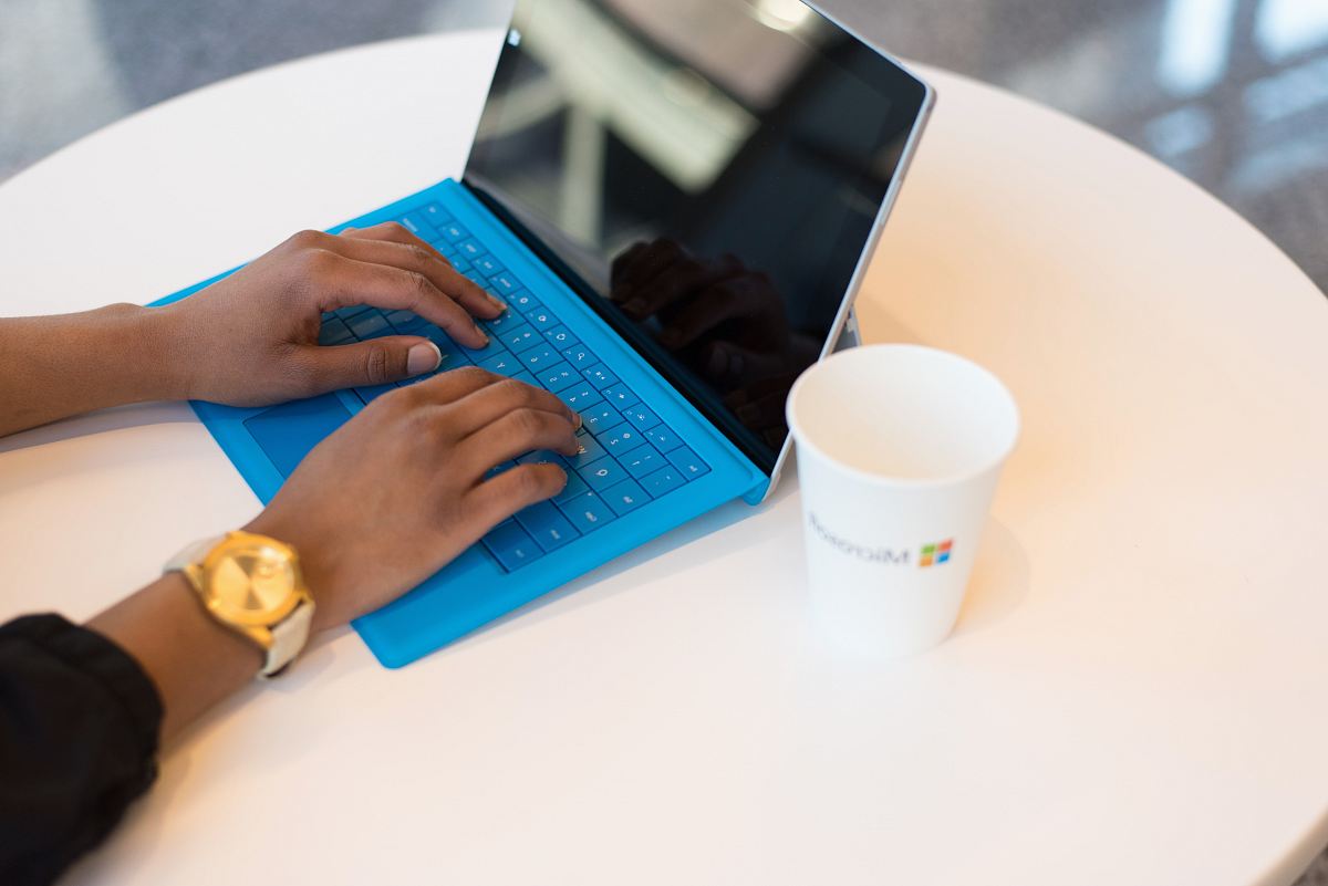 person using Microsoft Surface