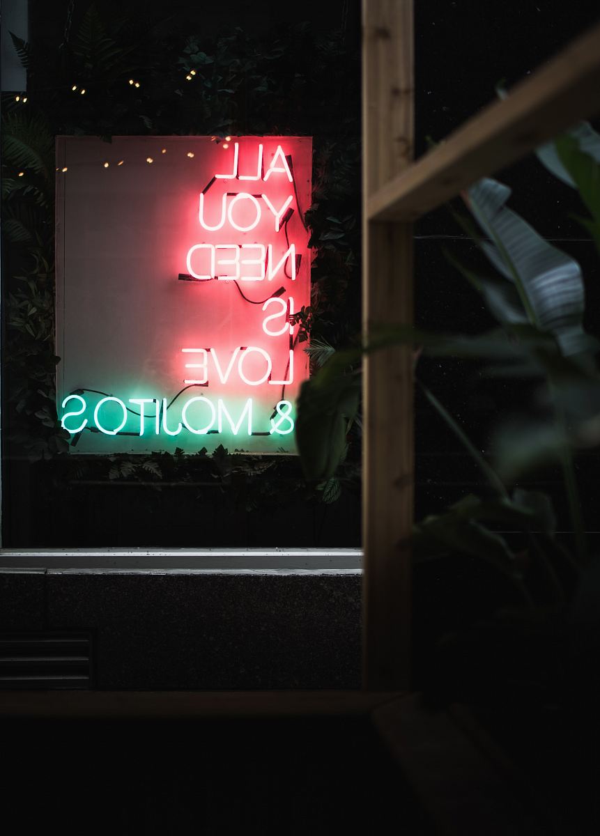 red and green neon signage
