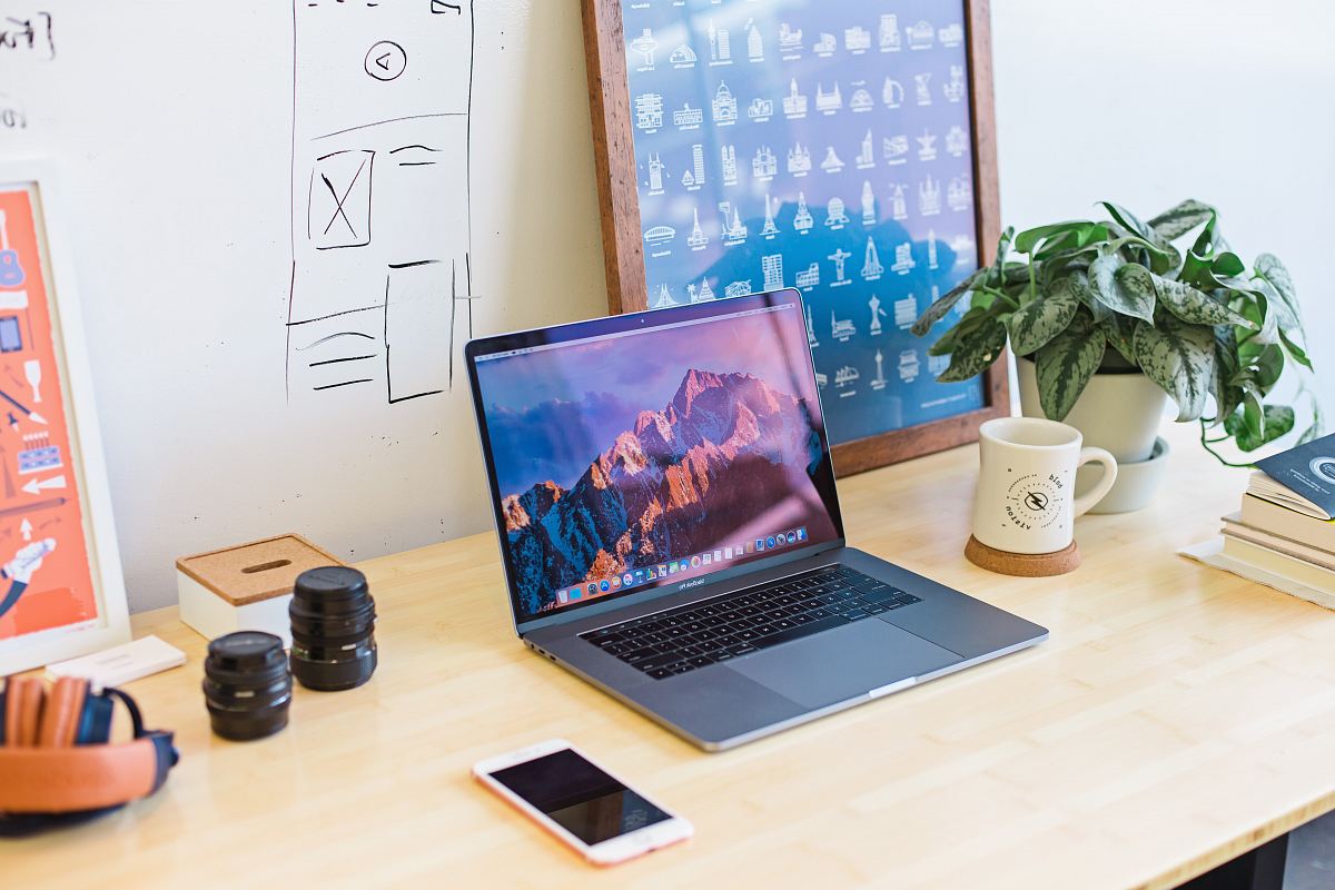 turned on MacBook Pro