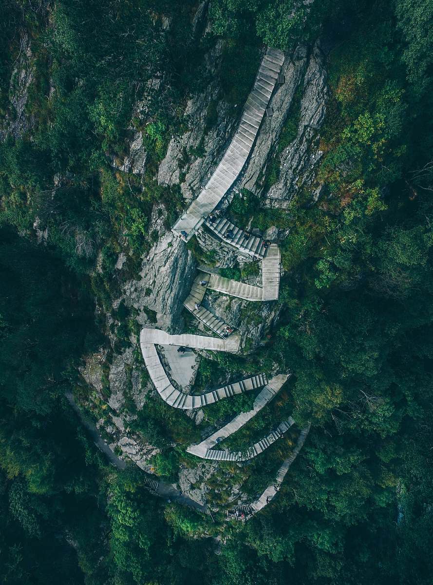 outdoors aerial photography of mountain aerial view