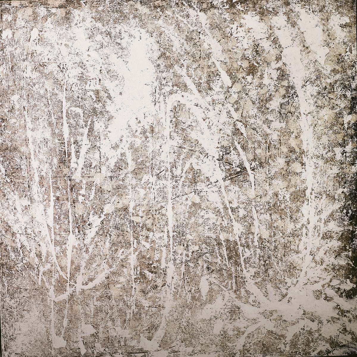 outdoors white and brown trees painting ice