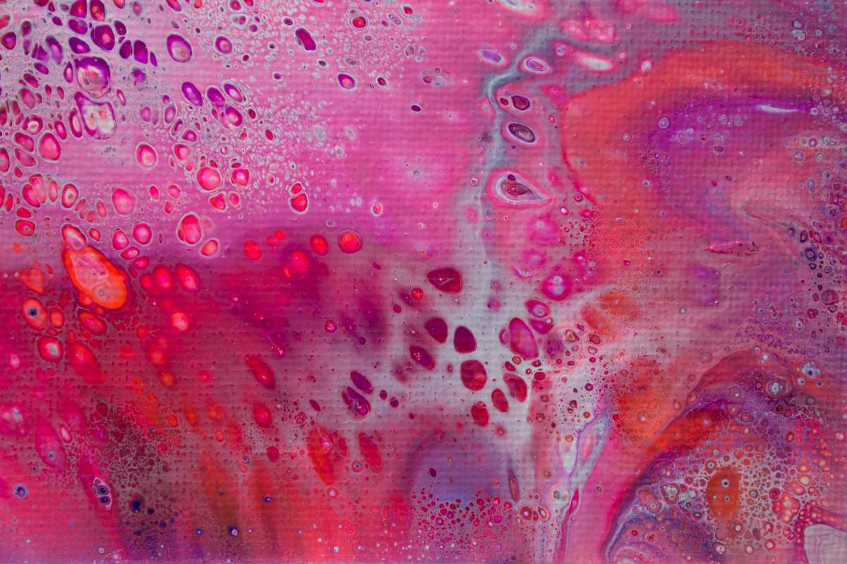 canvas red dew on glass stain