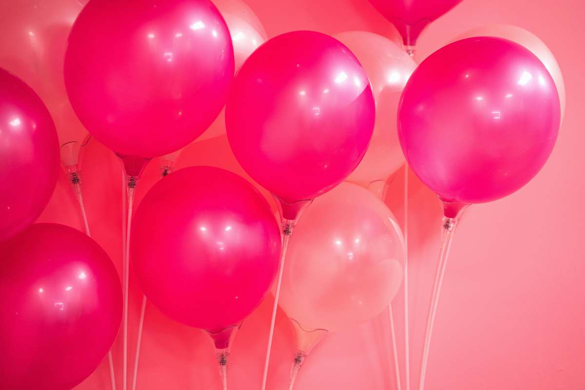 pink red balloon lot sphere