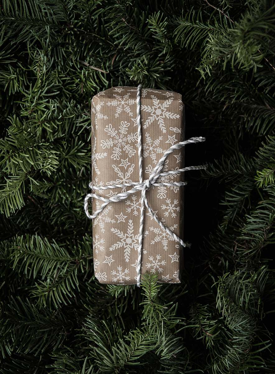 holiday brown and white gift box gift