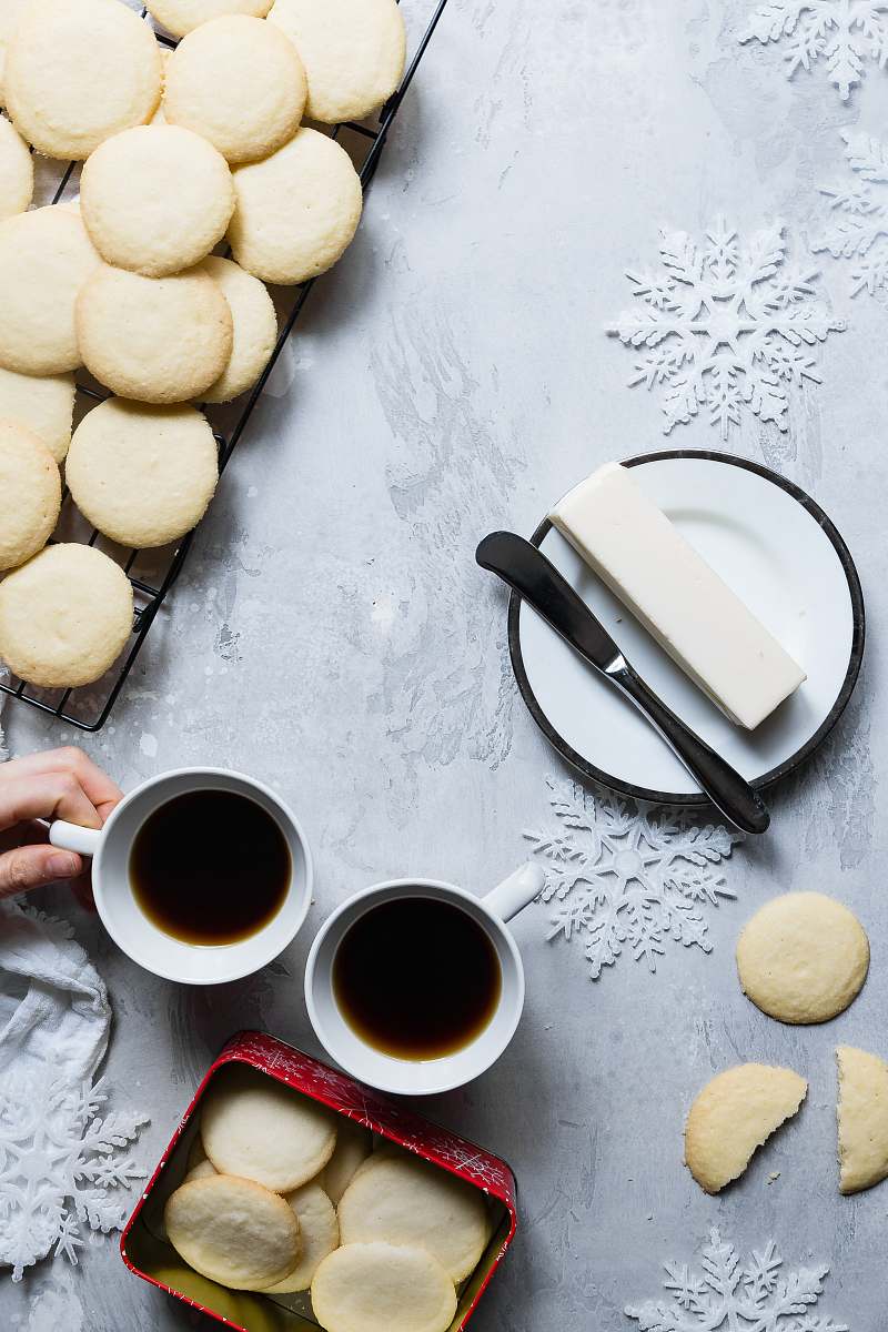 cup cookie lot near mug and plate food