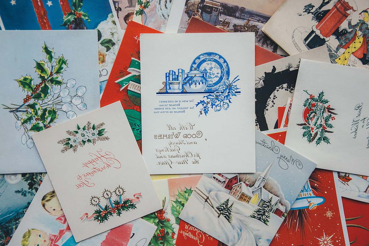card pile of greeting cards vintage