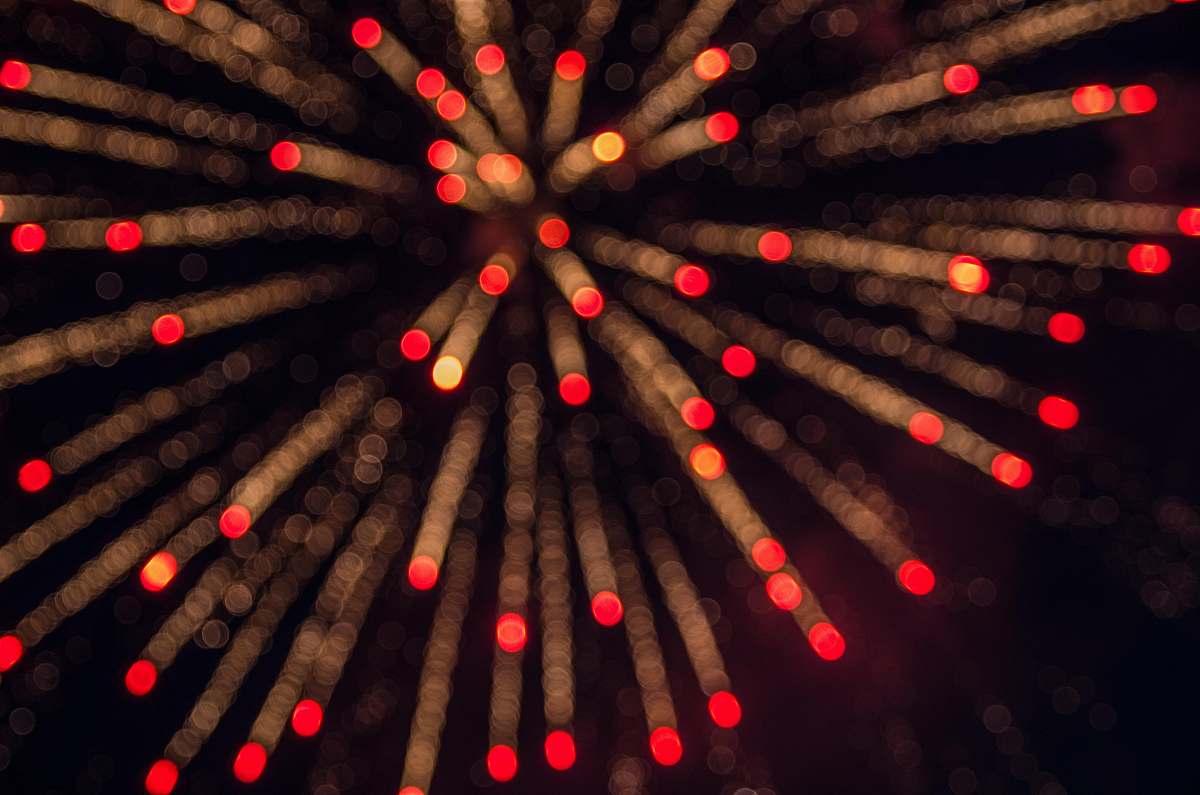 night exploded fireworks outdoors