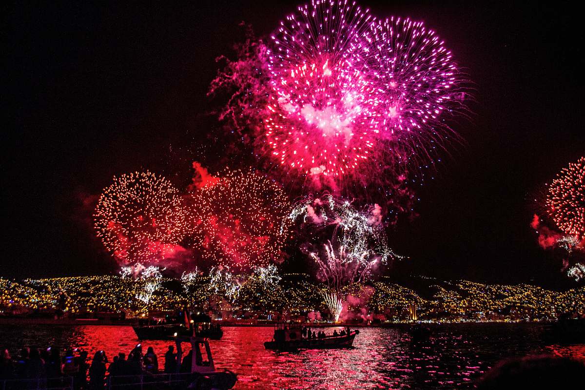 night fire works festival at night outdoors