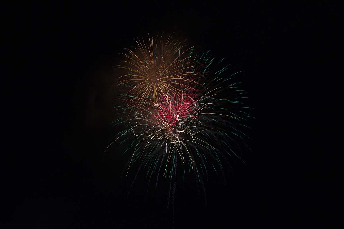 night fireworks display during night time japan