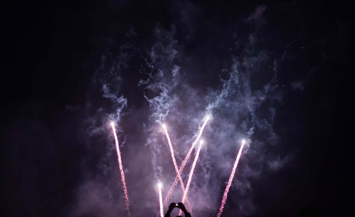 outdoors fireworks during nighttime sky