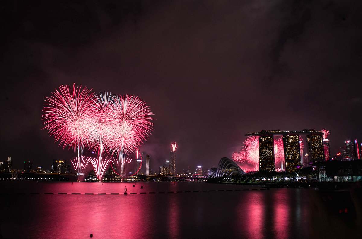 night Marina Bay Sands, Singapore during nighttime city