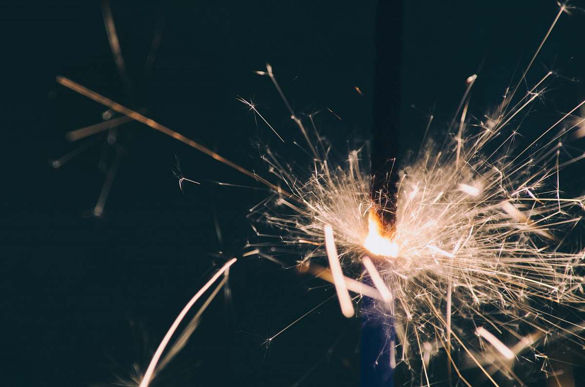 light close-up photography of sparkler nature