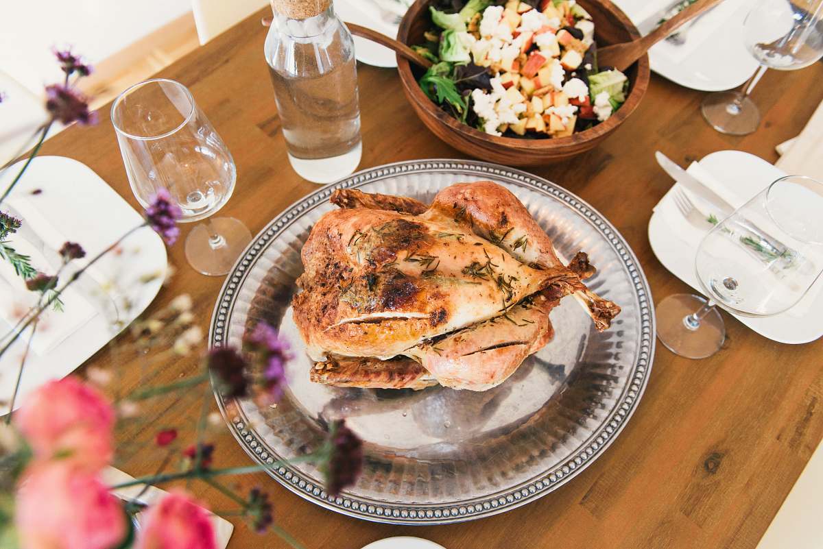 dinner roasted chicken meal