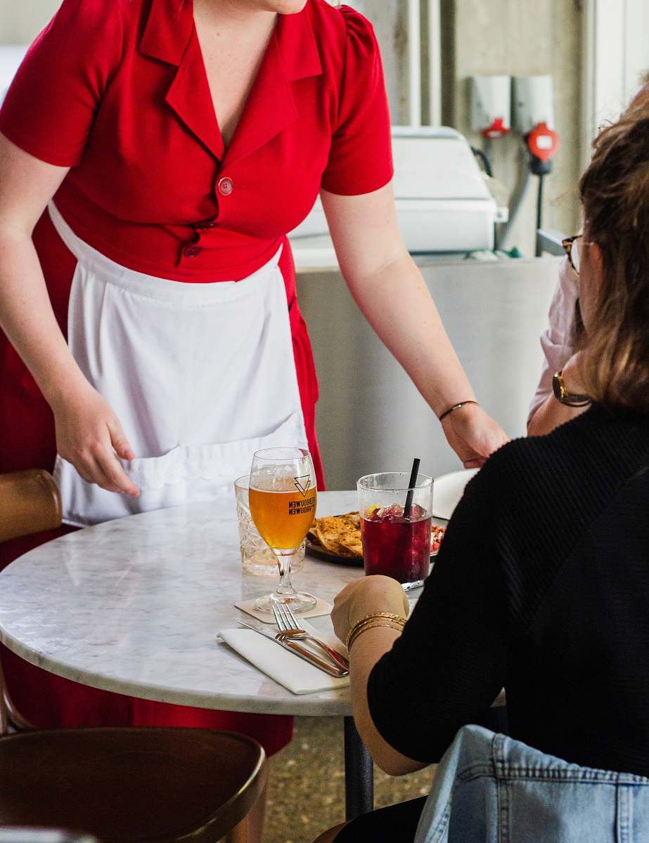 person white apron furniture