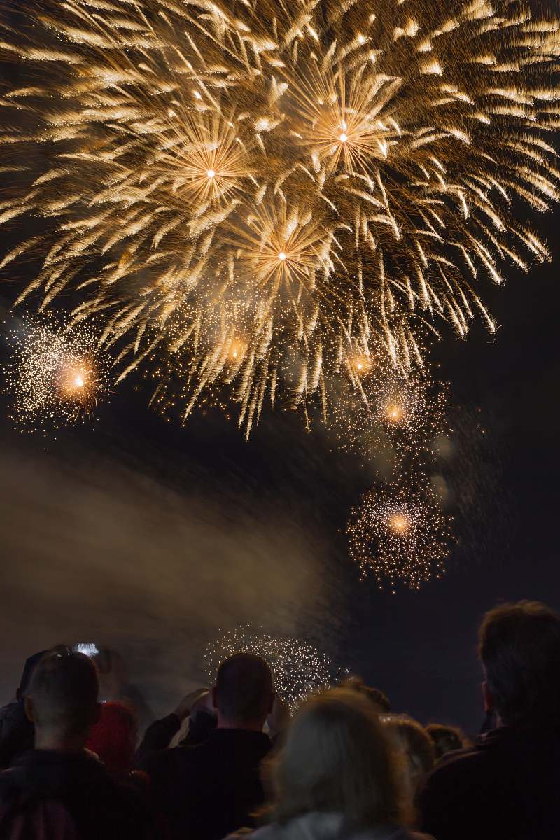 fireworks people watching fireworks at nighttime people
