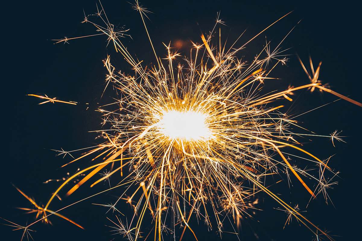 outdoors yellow fireworks nature