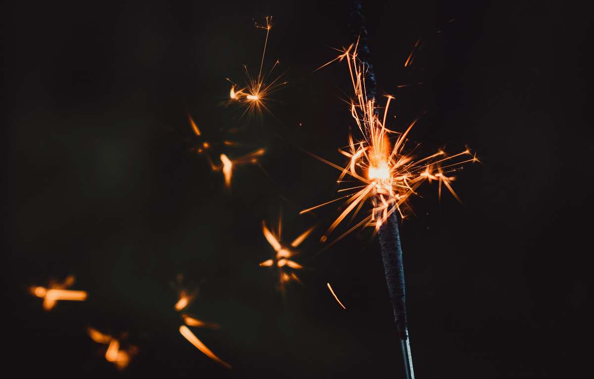 fireworks black and red sparkler nature