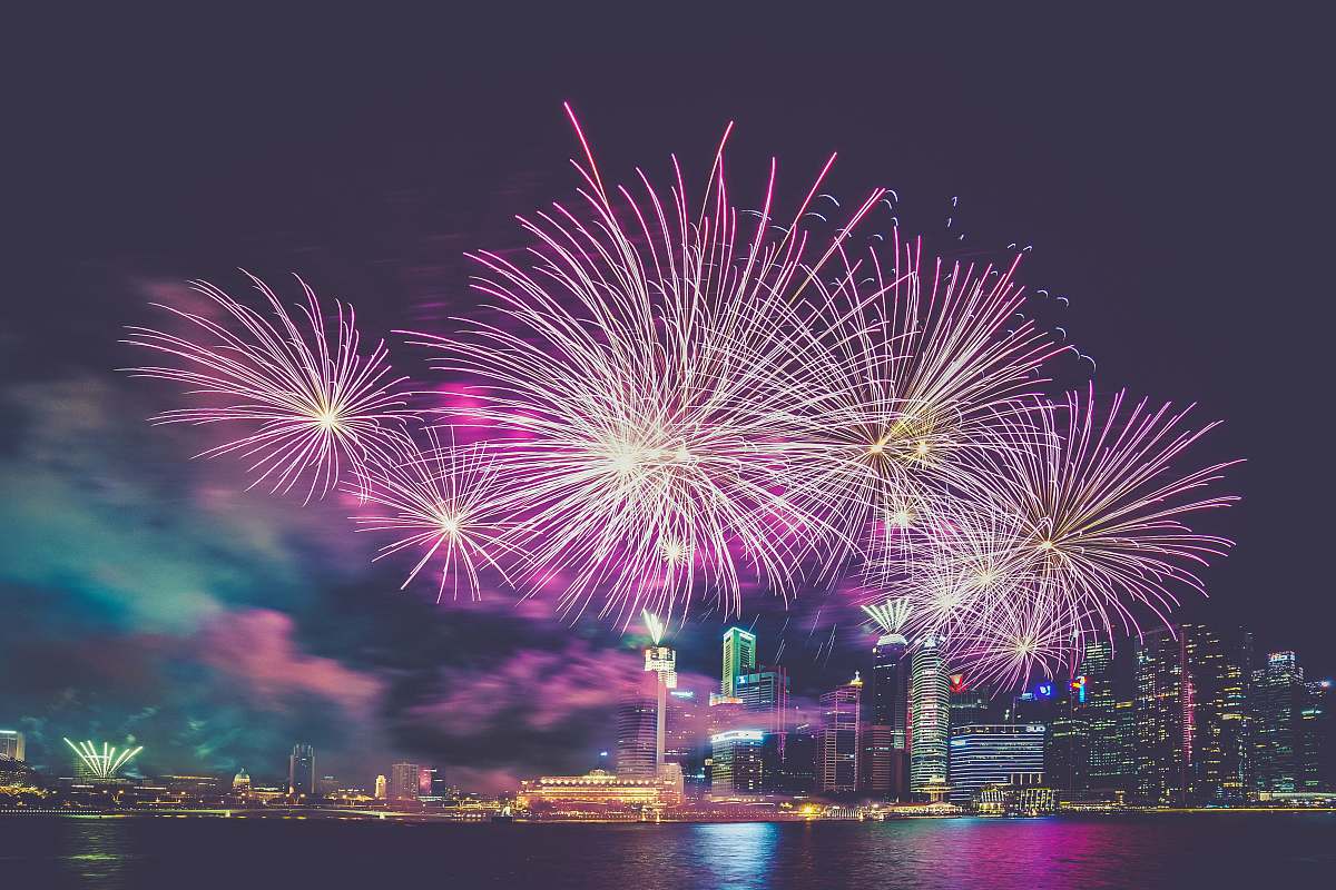 night fireworks display at night fireworks