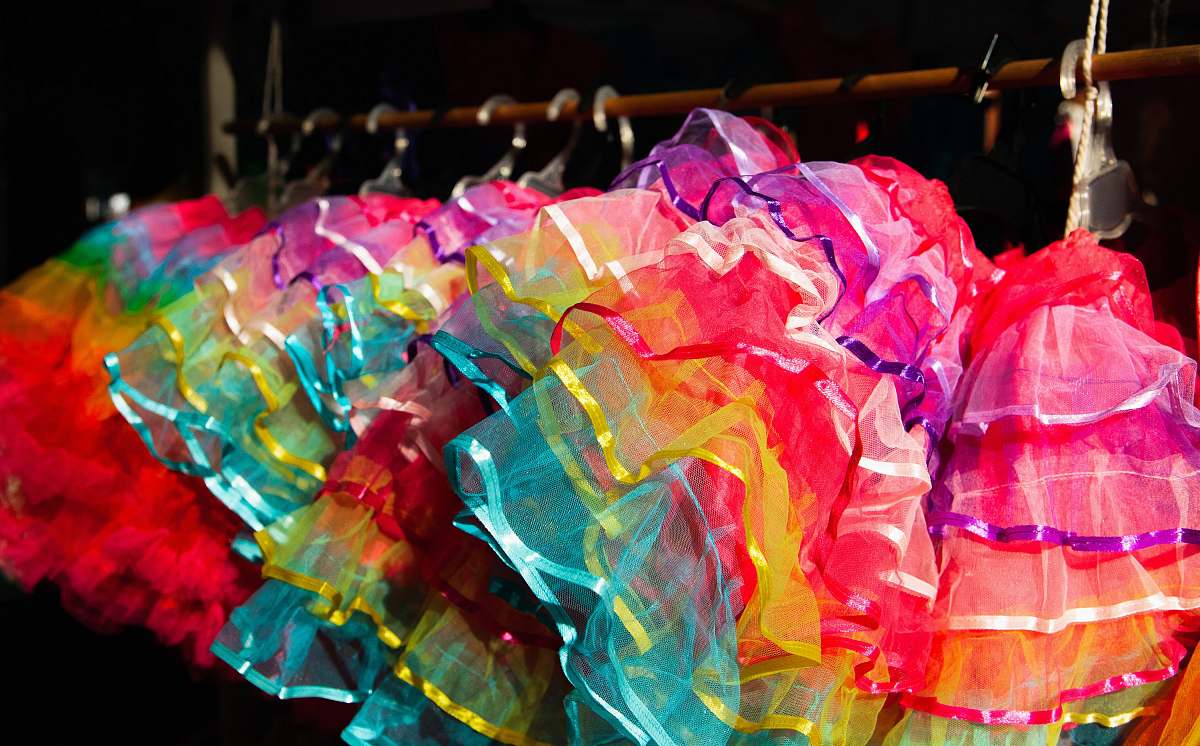 tutu multicolored miniskirts rail
