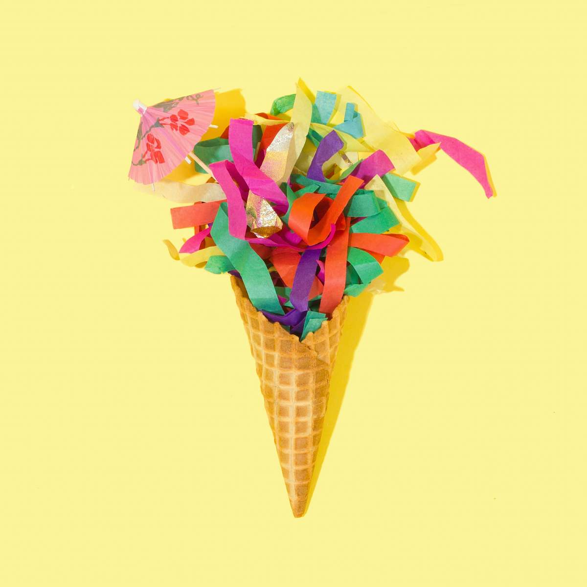 origami multicolored paper ice cream decor art