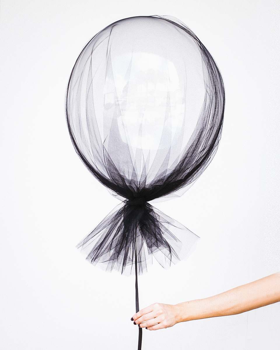 balloon person holding black balloon decal black