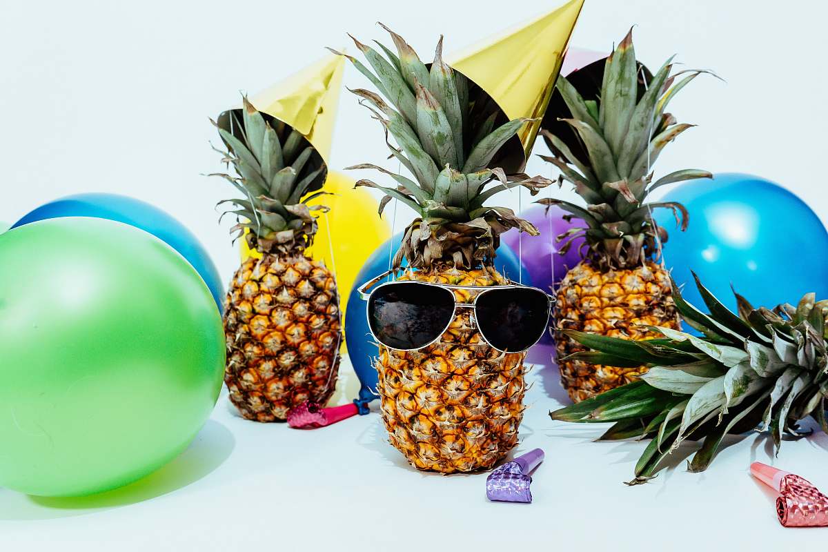fruit several pineapples at a party food