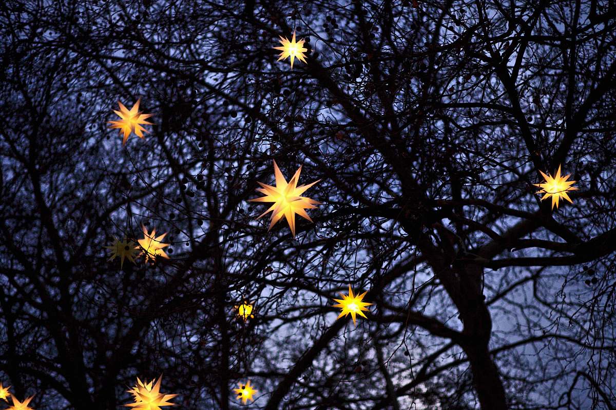 christmas yellow pendant lights on tree christmas light