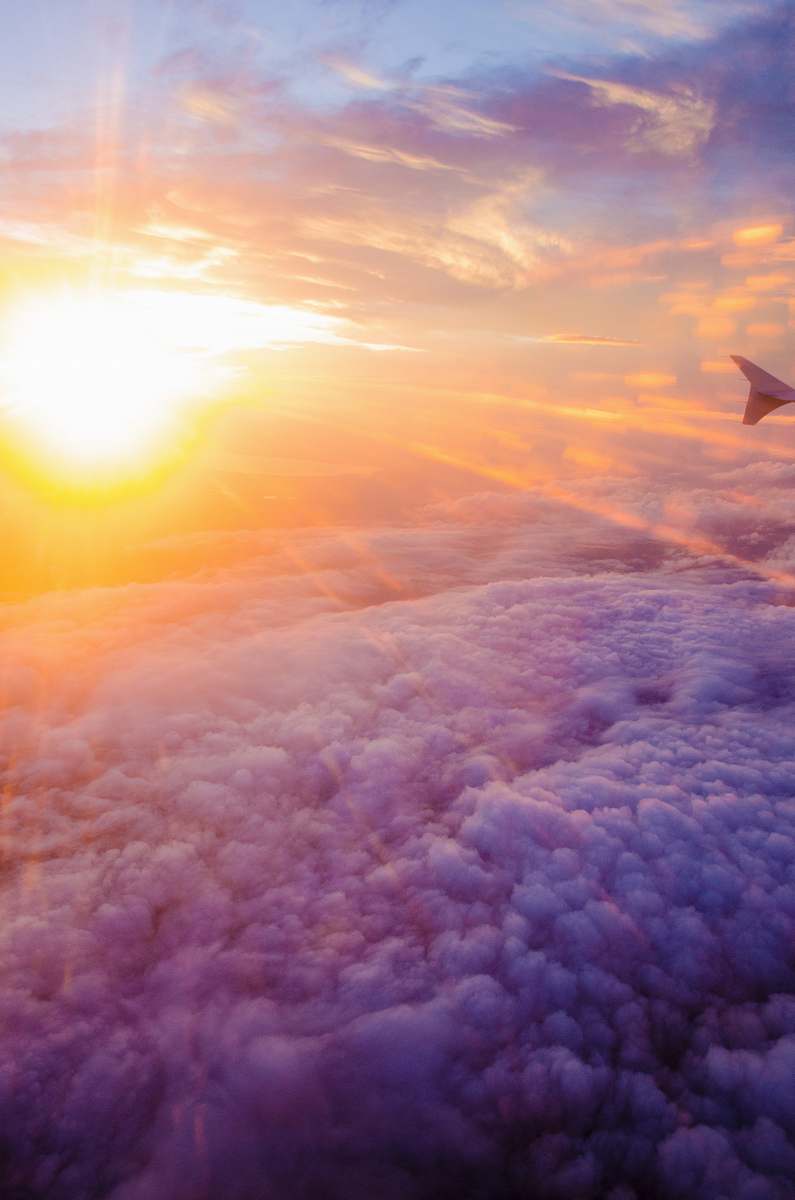 nature aerial photography of white clouds and sunlight sky