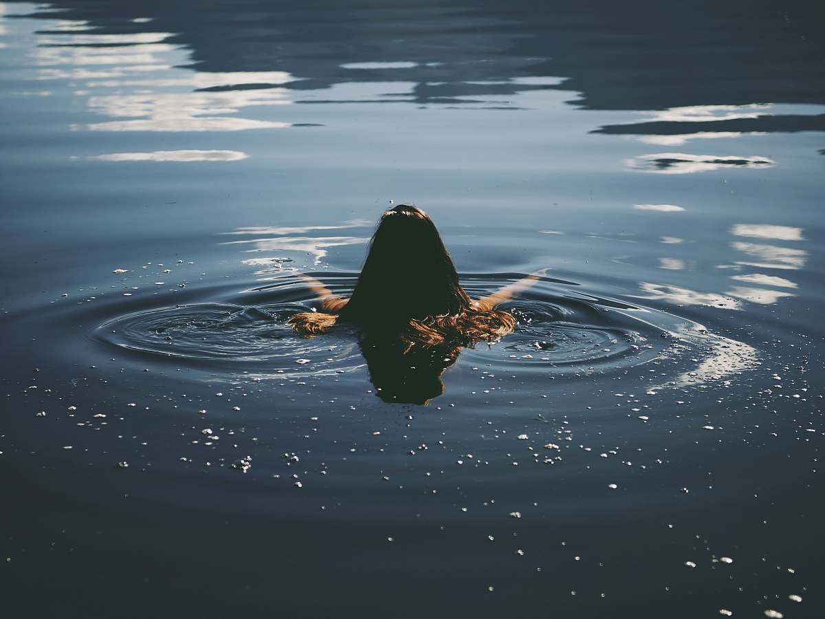 Water Woman Swim In Water Ripple Image Free Photo